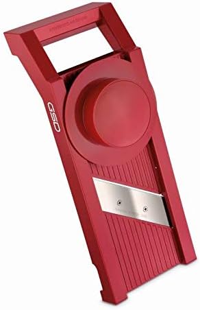 GSD Universal-Gemüsehobel mit 2 Einsätzen, aus Kunststoff in Rot, zum Schneiden von 3 verschiedenen