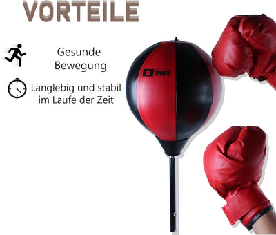 Calma Dragon Punchingball - Punchingball Erwachsene mit Handschuhen, Inflator und Einstellbarer Höhe