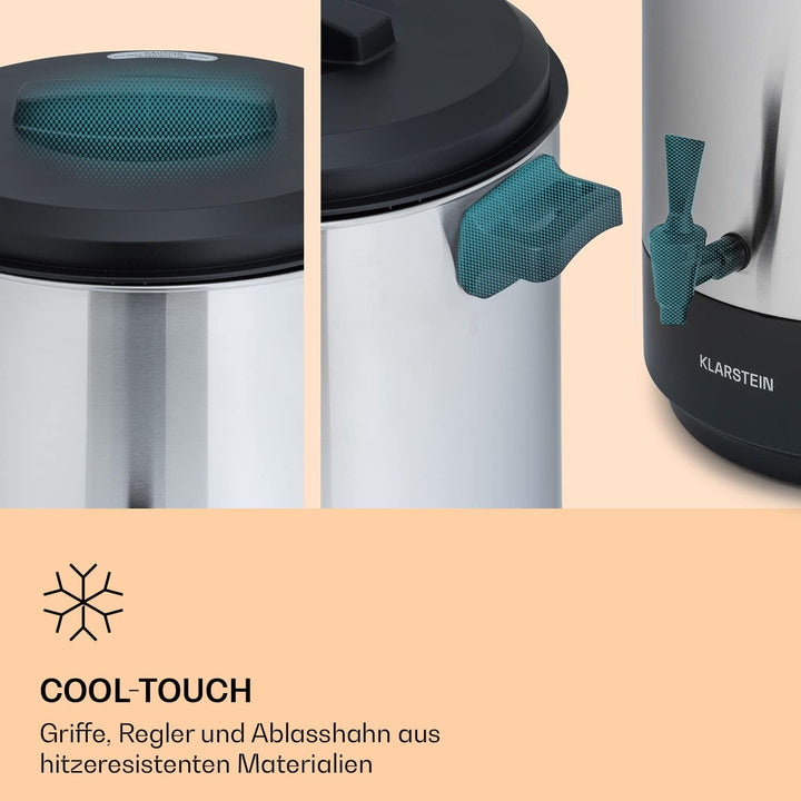 Klarstein Einkochautomat mit Hahn, 25L Glühweinkocher, Edelstahl-Glühweinkocher mit Zapfhahn, Grosse
