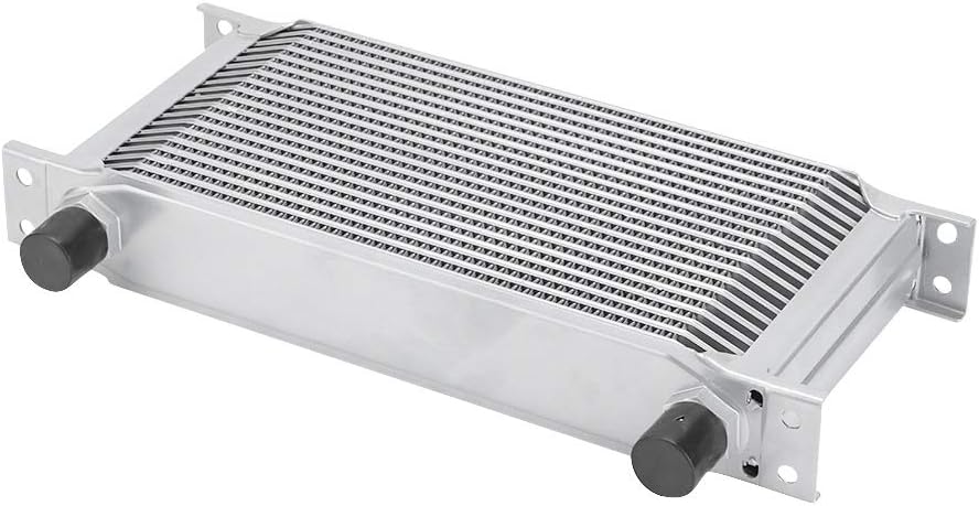 KSTE Ölkühler Universal, 19-Row britischen Typ Motor Motorölkühler Kühler Kühlsystem Silber