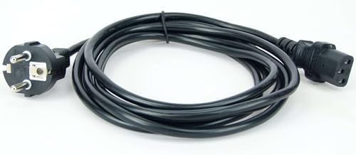 2 Stück Adam Hall 3 m Kaltgerätekabel Netzkabel schwarz 3 x 0,75 mm² CEE 7/7 - C13, K3PKD 0300 3 m K