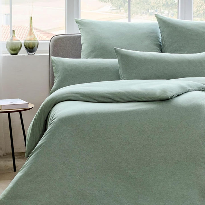 ESTELLA Mako Interlock Jersey Bettwäsche Uni Takoma Mint, 1 Bettbezug 135 x 200 cm + 1 Kissenbezug 8
