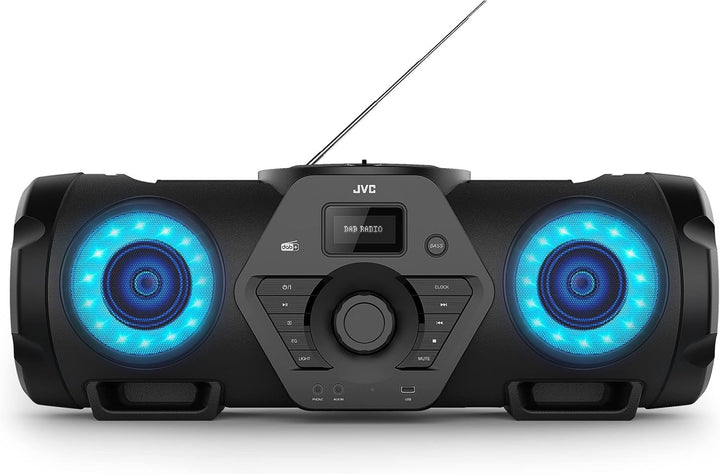 JVC Boomblaster RV-NB300DAB, 2 x 30 Watt, DAB+, UKW, Bluetooth, CD, USB, Line-In, Gitarren- & Mikrof