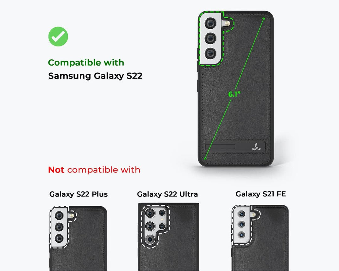 Snakehive Metro Lederhülle für Samsung Galaxy S23 || Echtleder Handyhülle mit Standfunktion || Echtl