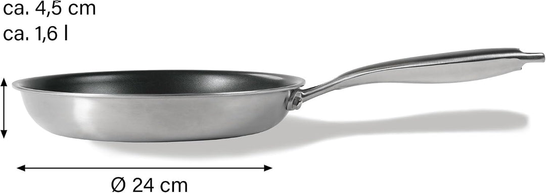 Silverstar Edelstahlpfanne 24 cm Wabenstruktur Sterne Kratzfeste Antihaft Pfanne Induktion, Wabenpfa