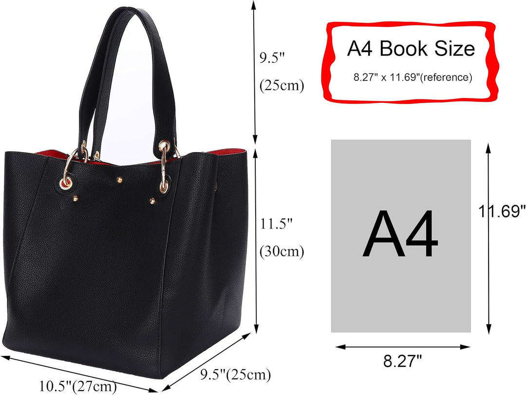 sqlp Damen Henkeltaschen Leder Gross Kapazität Shopper Tasche Student Schultasche Arbeit Handtasche