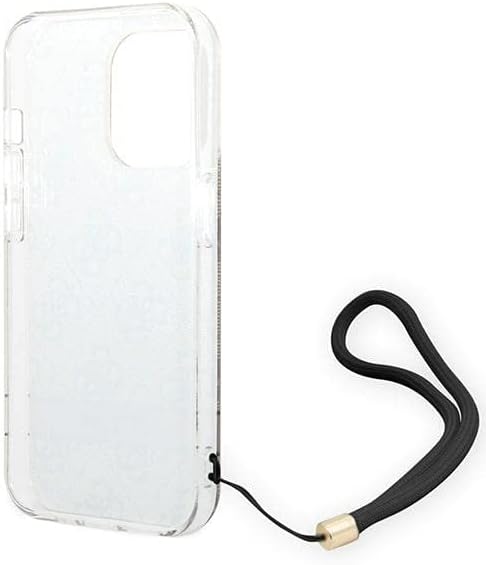GUESS GUOHCP14LH4STW Hülle für iPhone 14 Pro 6,1" braun/Brown hardcase 4G Print Strap