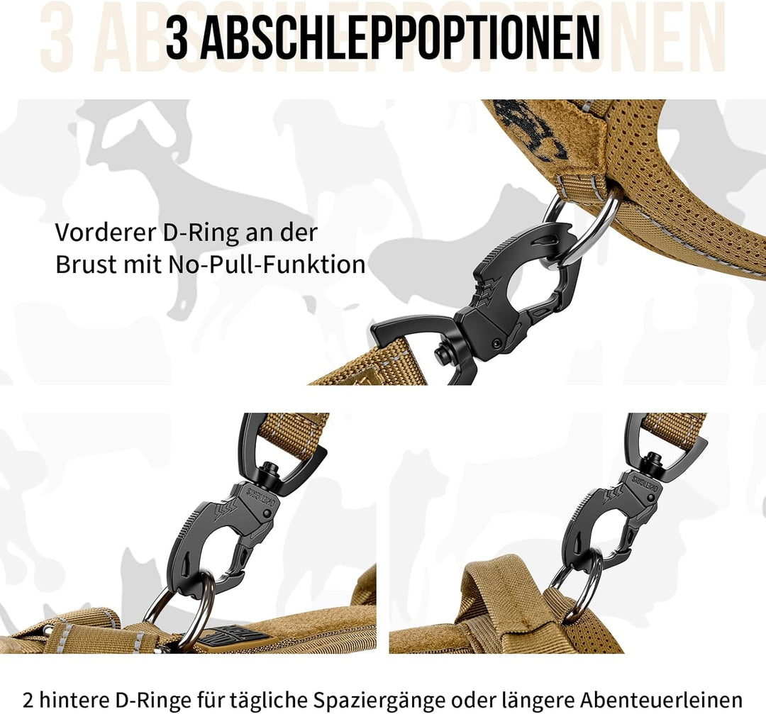 OneTigris Hundegeschirr, Diesel Einstellbar Taktisches Geschirr Weich Gepolstert Brustgeschirr für m