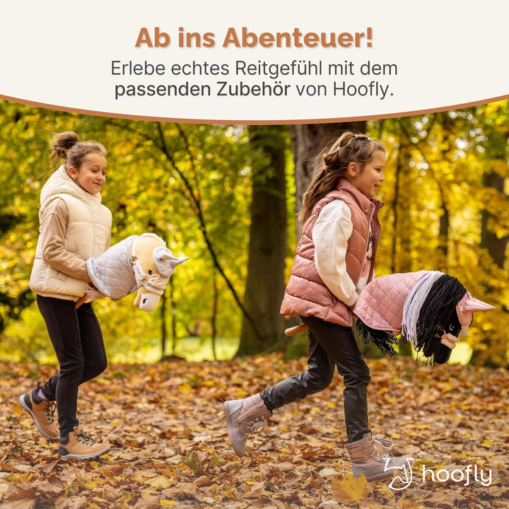 Hobby Horse Set – Grosses Steckenpferd für Kinder mit Decke &amp; Fliegenhaube | Komplettes Hobby Horsin
