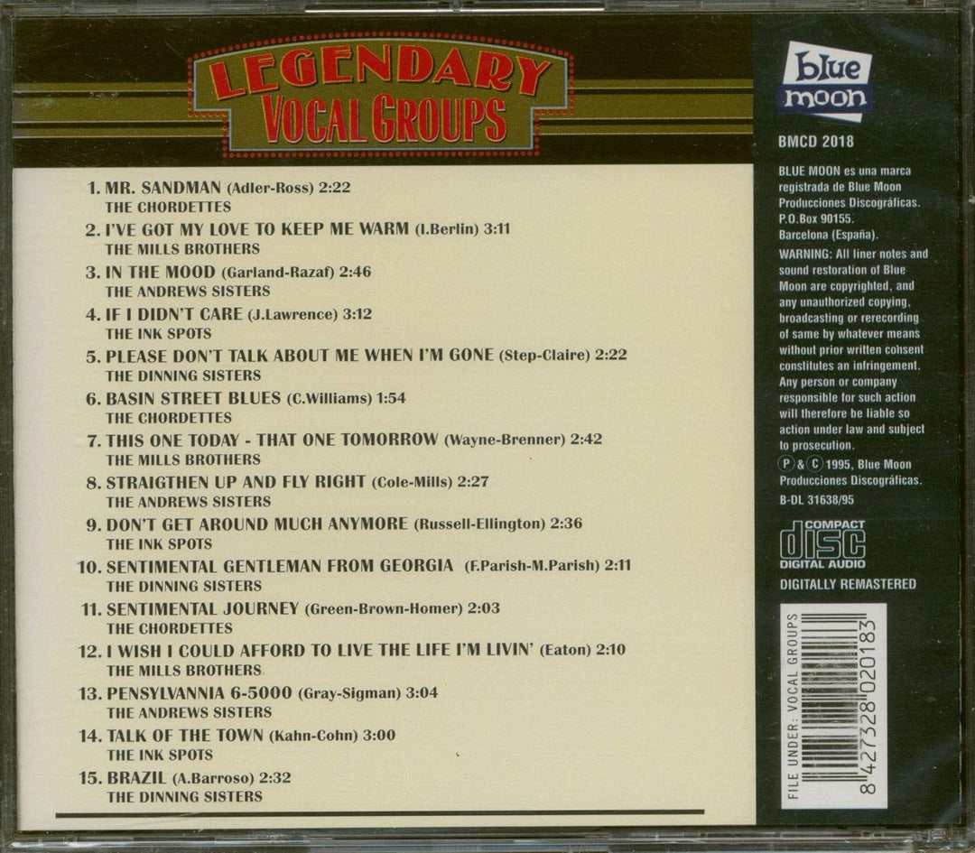 Legendary Vocal Groups, Audio-CD
