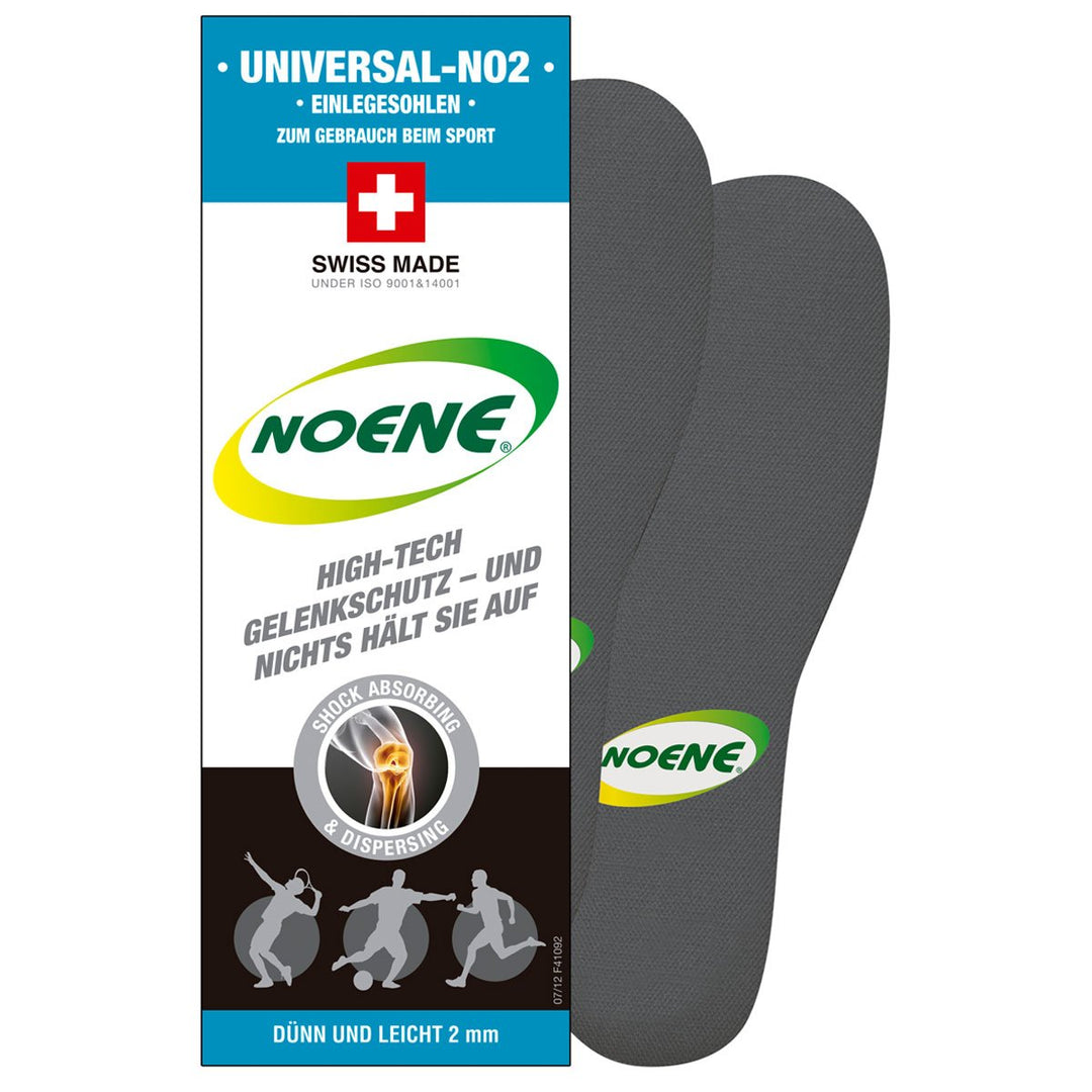 Noene Einlegesohlen NO2 Universal 43 Grau Schwarz, 43 Grau Schwarz