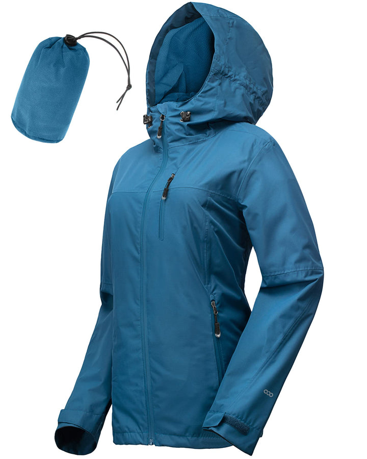 33,000ft Regenjacke Damen Wasserdicht Outdoorjacke Atmungsaktiv Herbst Übergangsjacke Leichte Jacke