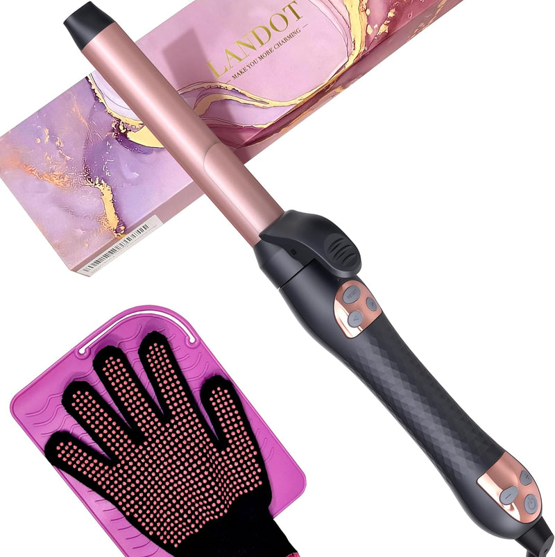 LANDOT Rotierender Lockenstab grosse Locken Automatisch: Automatischer Lockenstäbe Curling Iron 25mm