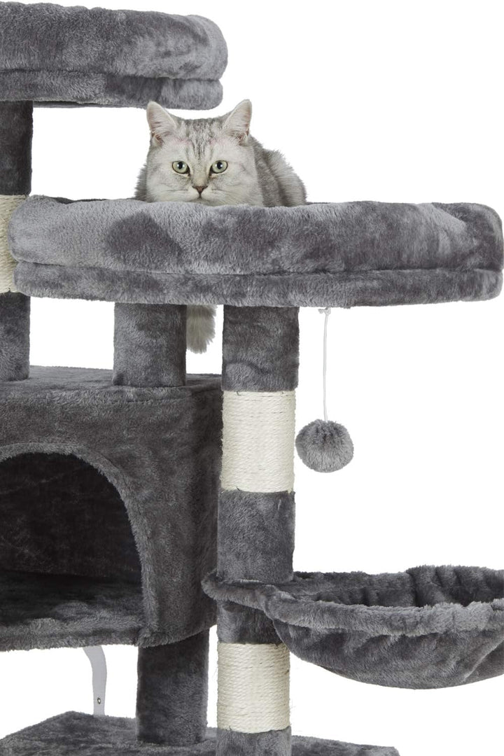 MSmask Stabiler Kratzbaum, Kratzbaum gross mit 2 Plattformen, Katzenbaum für Grosse Katzen, mit gros