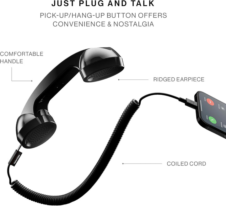Native Union Pop Phone –Retro-Telefonhörer mit Mikrofon & Lautsprecher, USB-C für iPhone, iPad, Lapt