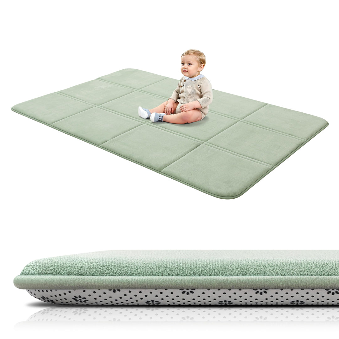 BYBYME 3cm Dicke Faltbare Krabbelmatte Baby, 120x180cm Spielmatte mit Rutschfester Unterseite, Weich