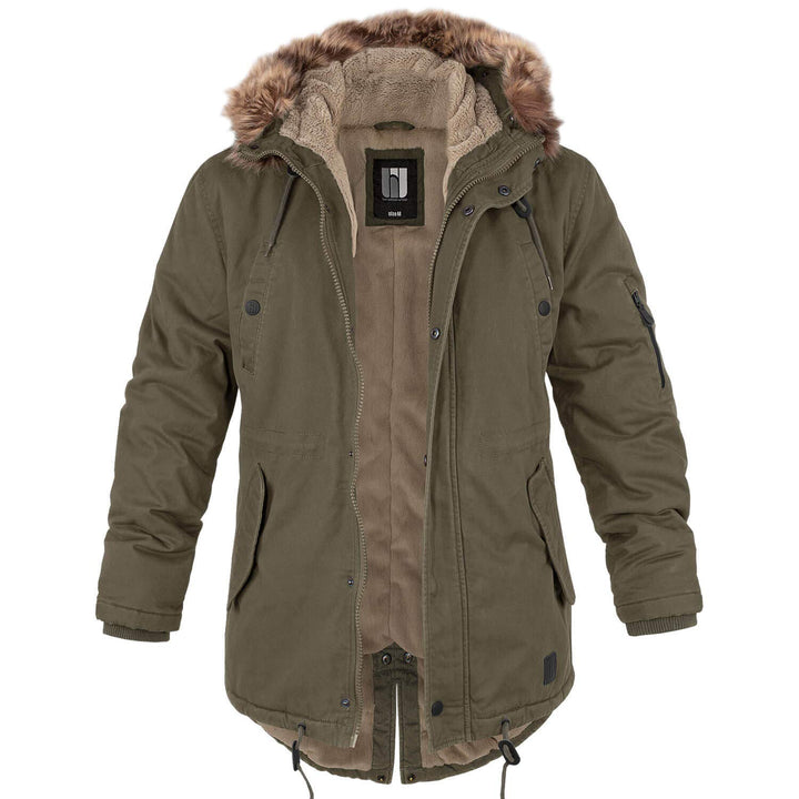 bw-online-shop Winterparka Fishtail mit Futter Herren Parka Jacke XS Oliv, XS Oliv