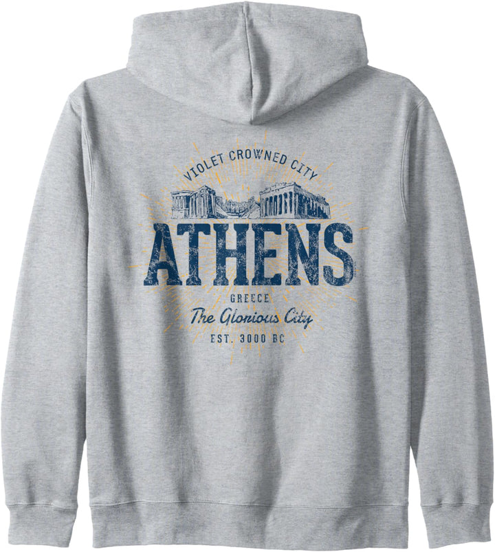 Griechenland Retro Stil Vintage Athen Kapuzenjacke
