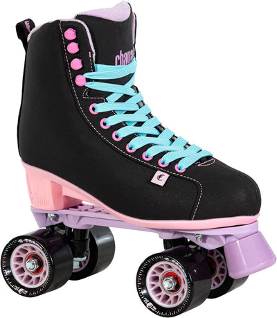 Chaya Roller Skates Melrose Black Pink für Damen in Schwarz/Lila, 61mm/78A Rollen, ABEC 7 Kugellager