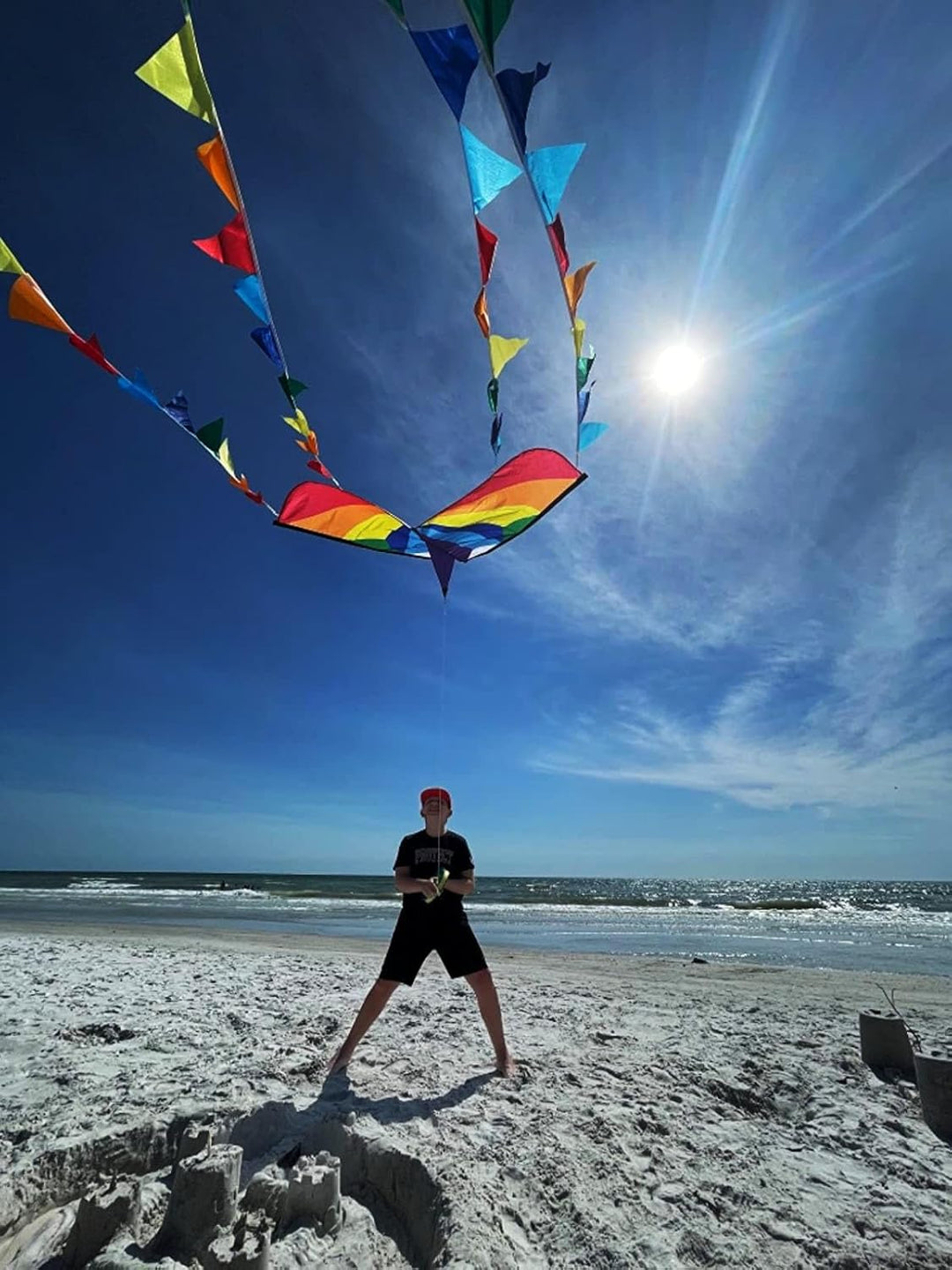 HONBO Children's Kite Large Delta Kites for Children and Adults for Beach Trip Outdoor Games, Perfec