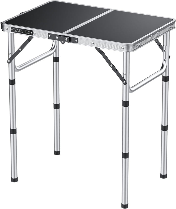 GARLLEN Campingtisch klappbar, 58x40cm & 3 einstellbare Höhen(26/48/70cm), Klapptisch Camping Tisch,
