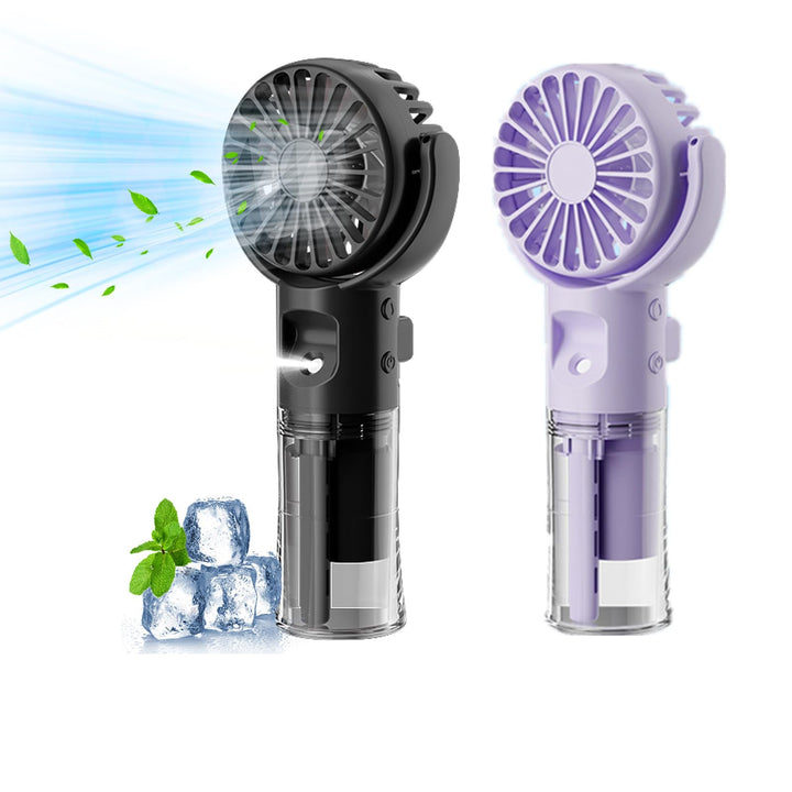 2 Stück Handventilator mit Wasserkühlung, Tragbarer Handventilator Akku Aufladbar, 4 Modi Und SchlüS