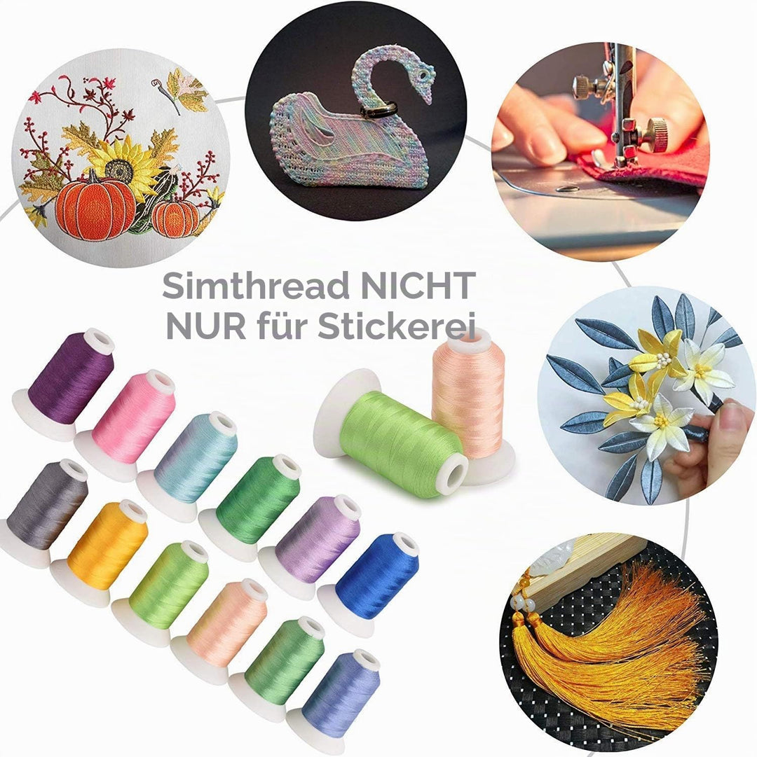 Simthread 63 Brother Farben Polyester Stickmaschine Garn Kit 40 Gewicht für Brother Babylock Janome
