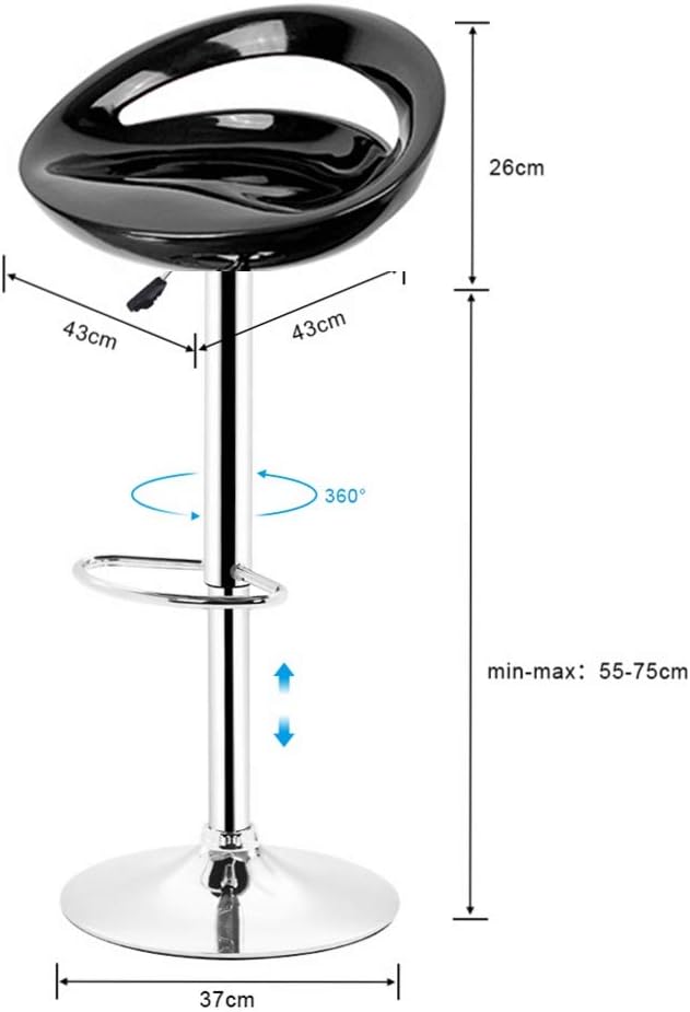 XDAILUYYDS Barhocker 2er Set aus ABS-Kunststoff, Minimalistische Leisure, Drehstuhl, Höhenverstellba
