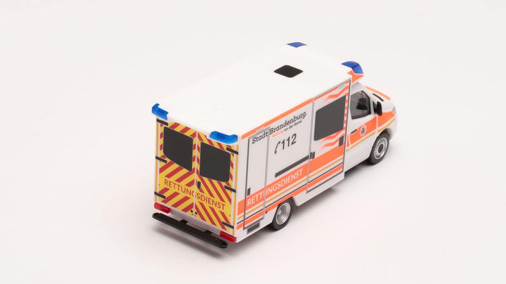 herpa 096591 Mercedes-Benz Sprinter 18 Fahrtec RTW Rettungsdienst Brandenburg in Miniatur zum Bastel