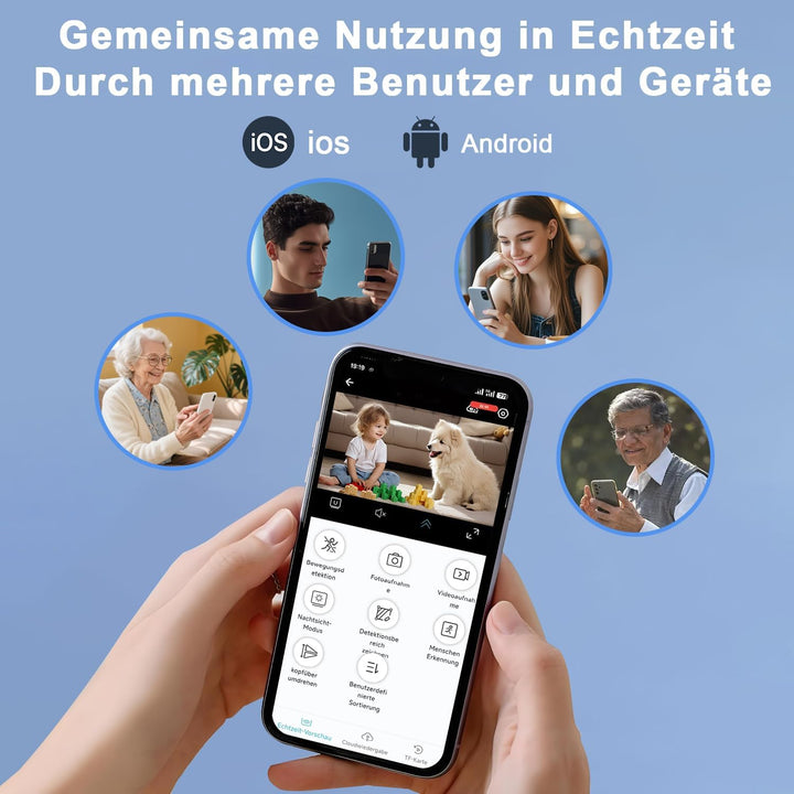 FJJVFF Mini Kamera-4K HD Kleine Kamera-WLAN Mini-Kamera Live Übertragung Handy APP, WiFi Camera mit