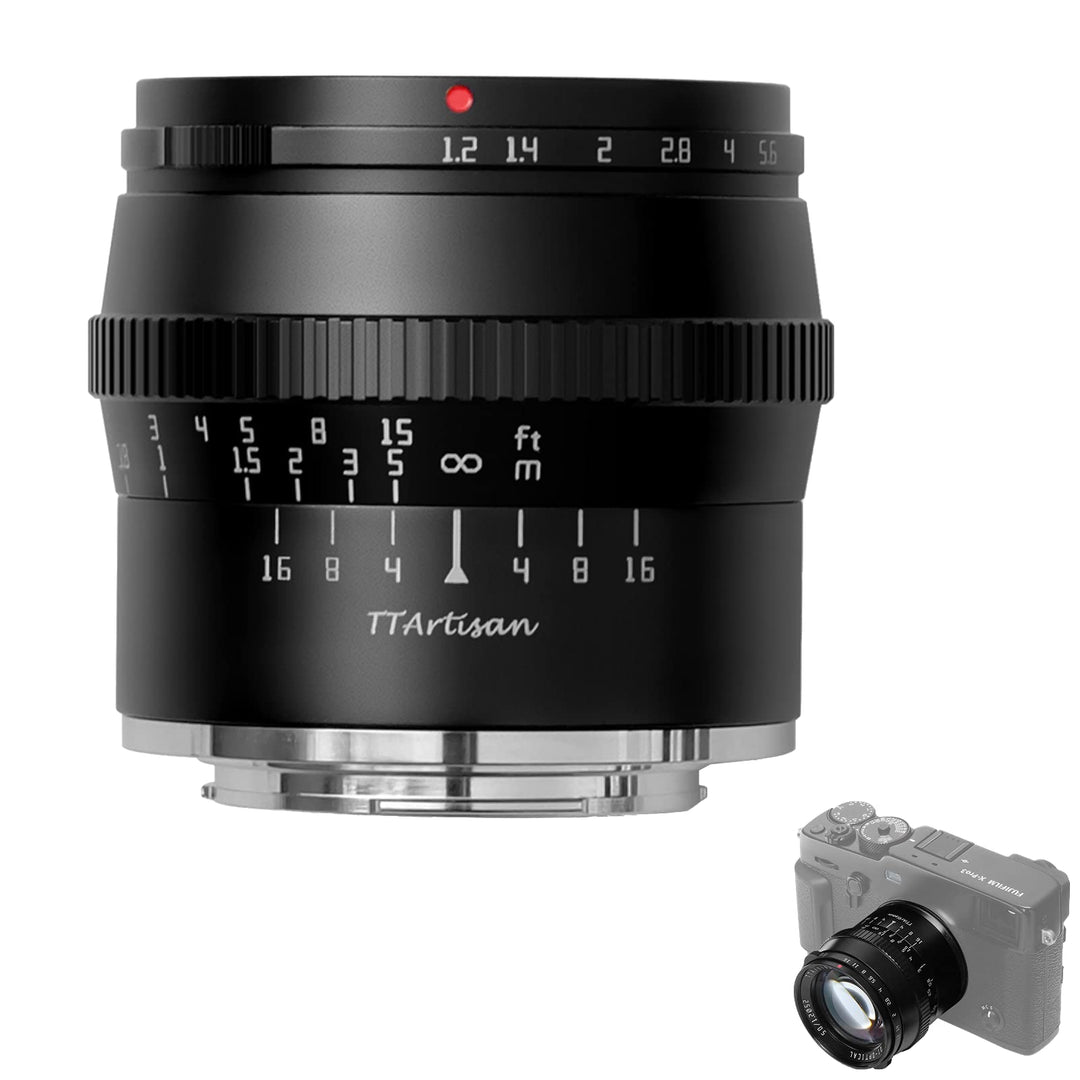 TTARTISAN 50mm F1.2 Objektiv APS-C MF für Fuji X Mount Kameras X-A1 X-A10 X-M1 X-M2 X-H1 X-T1 X-T10