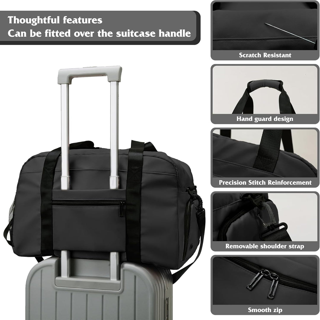 Sporttasche Damen Herren, Reisetasche mit Schuhfach, Trainingstasche mit Nassfach, wasserdichte Week