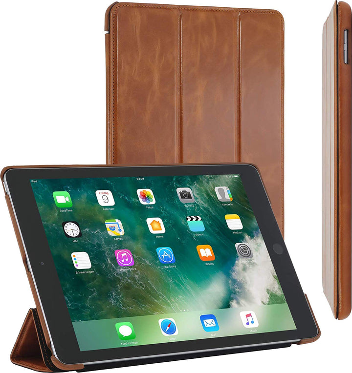 StilGut Leder-Hülle kompatibel mit iPad 2018 (und iPad 2017 Edition-9,7") Couverture Smart-Cover, Co