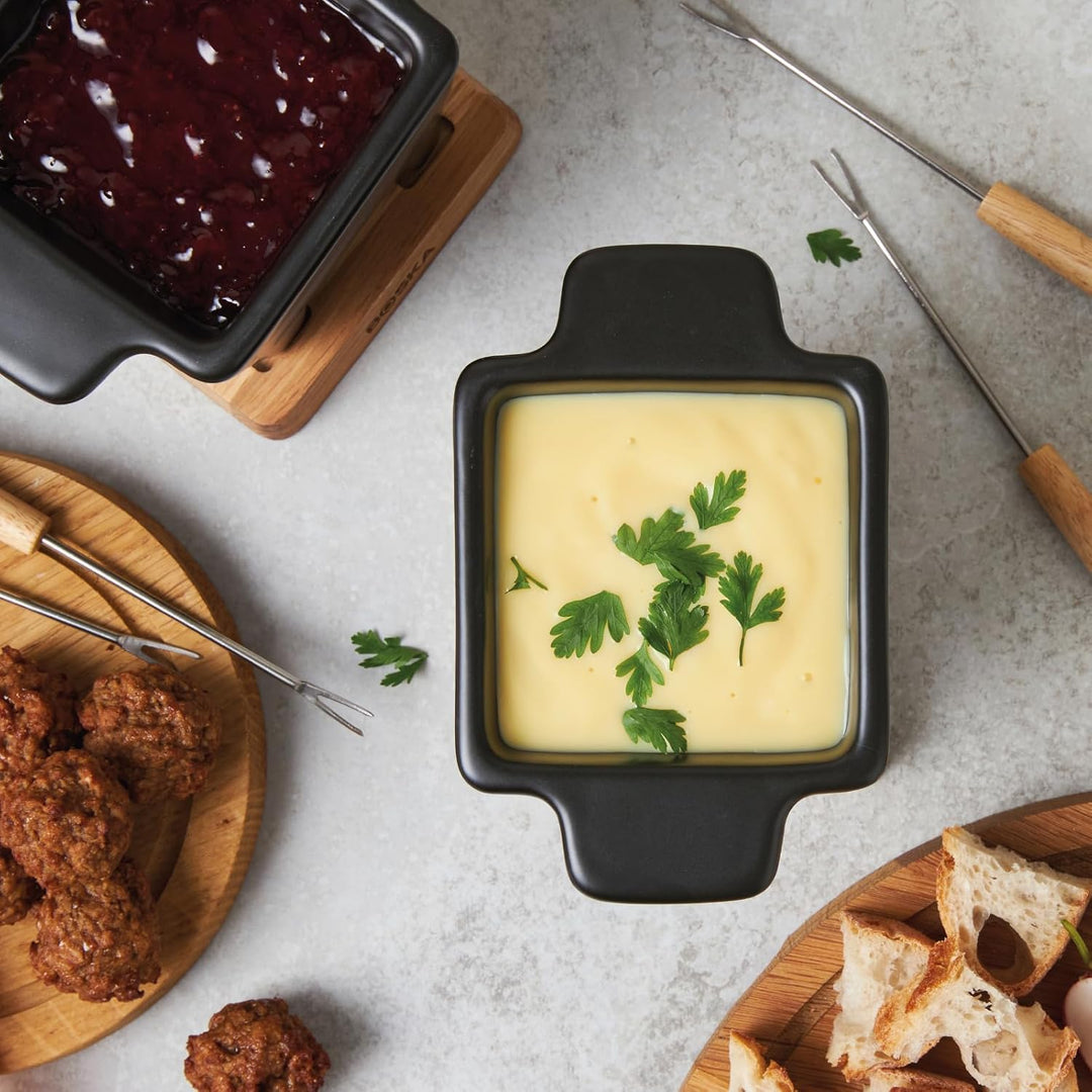 Boska Tapas Fondue Nero, für 200ml Fonduekäse, 5-teilig, 145x100x120 mm A 1 - Pack
