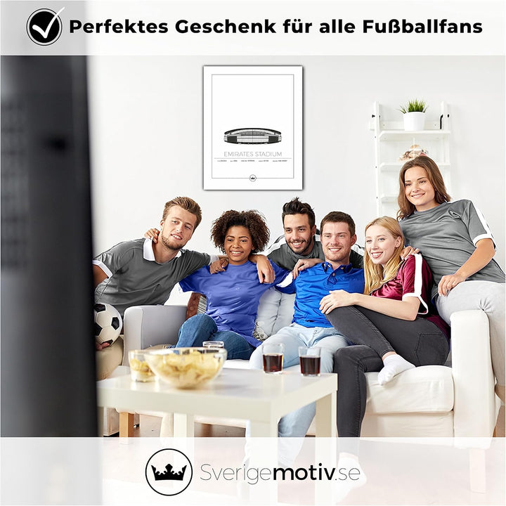 Sverigemotiv Fussballstadion-Wandkunstdruck – Fussballgeschenke für Jungen, Mädchen, Männer – Beste