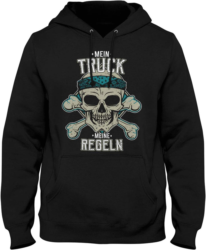 Fashionalarm Herren Kapuzenpullover – Mein Truck – Meine Regeln | Fun Hoodie mit Spruch als lustige