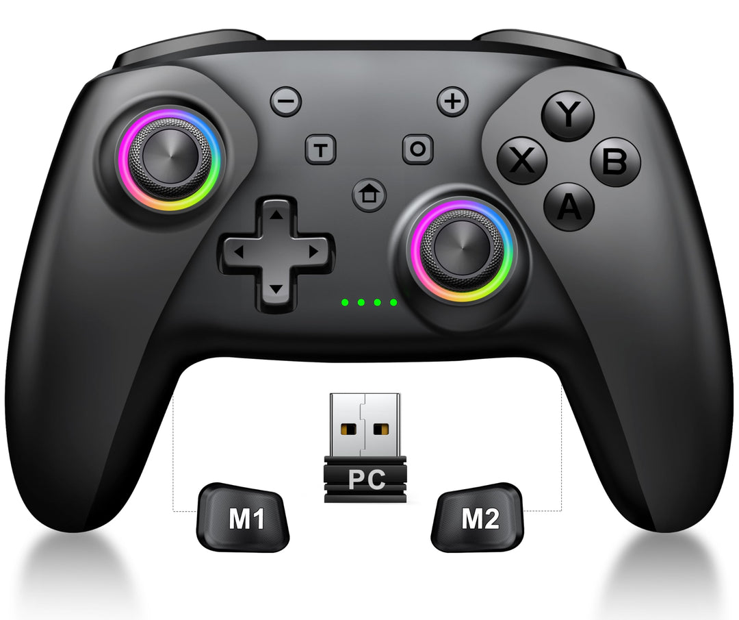 CoguyTech PC Controller Kompatibel mit PC/Android/IOS, Wireless Controller PC mit Hall Joystick Trig