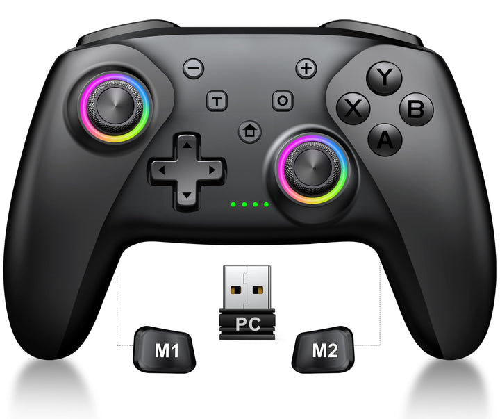 CoguyTech PC Controller Kompatibel mit PC/Android/IOS, Wireless Controller PC mit Hall Joystick Trig
