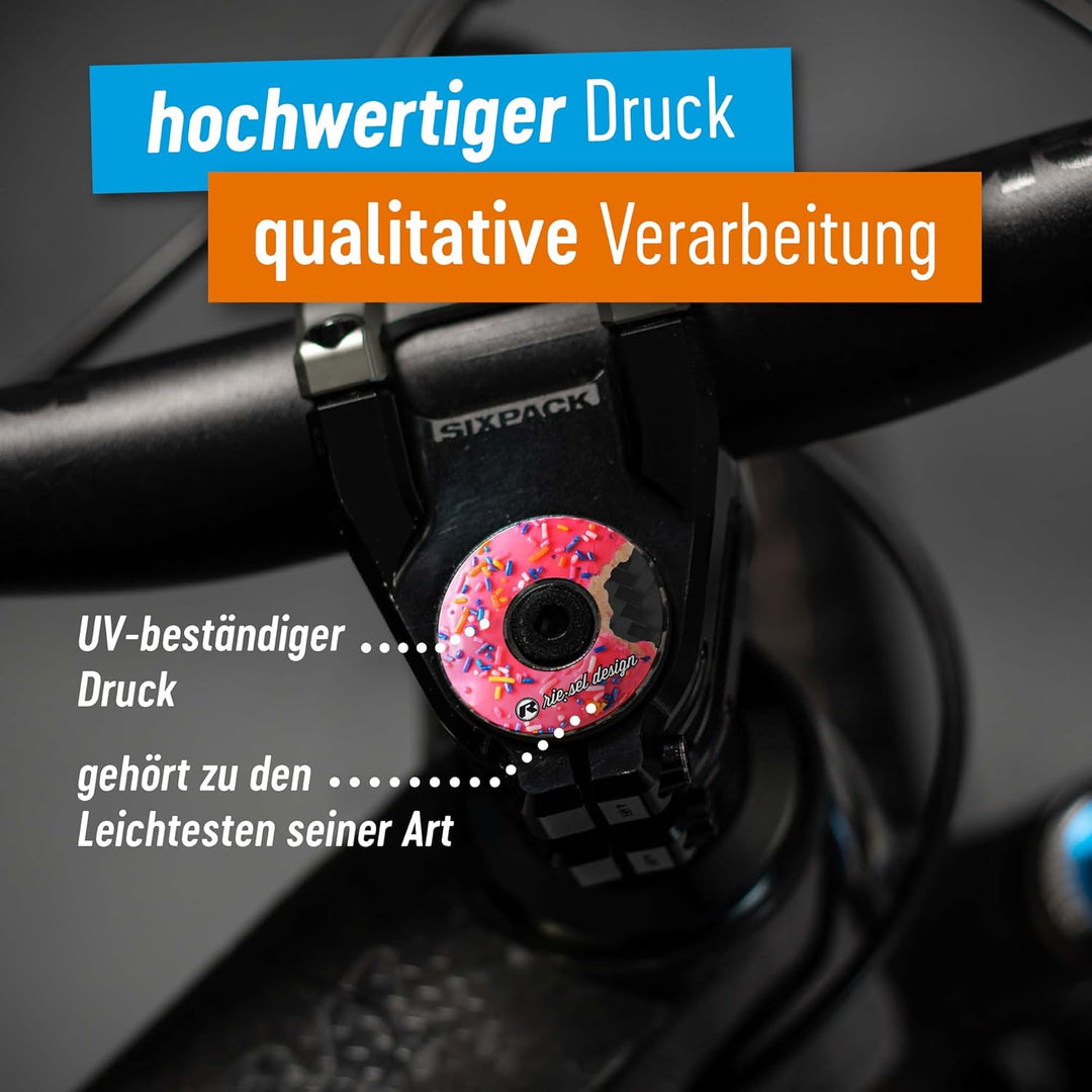 Riesel Design® 1x stem:Cap Ahead Kappe aus Carbon inkl. Aluminium Schraube für Rennrad, Cyclocrosser