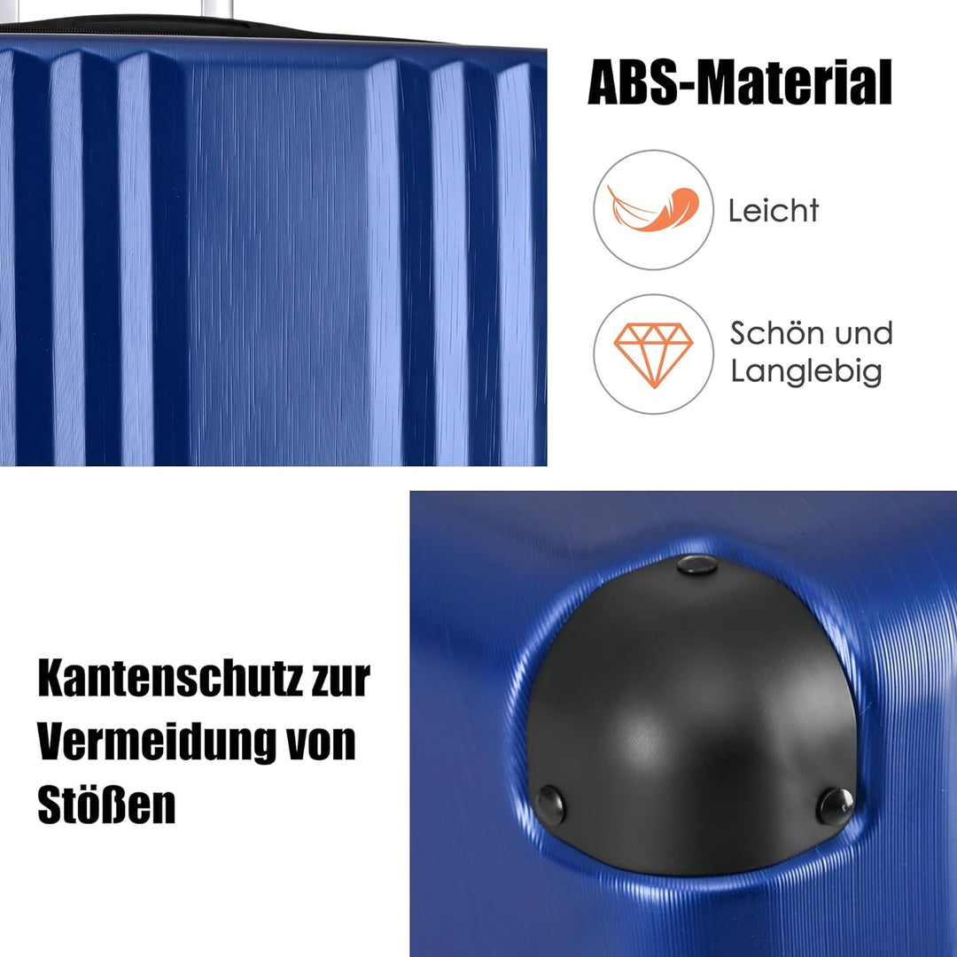 Merax Koffer Hartschalen-Koffer Trolley Rollkoffer Reisekoffer Handgepäck, TSA Zollschloss, 4 Rollen