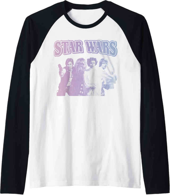 Star Wars Vintage Faded Group Poster Raglan