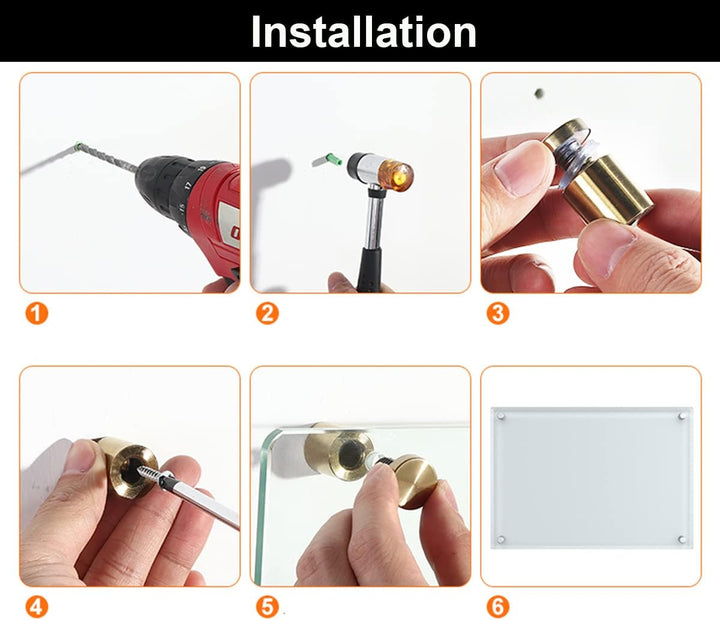 Qrity 40x Glas Abstandshalter Befestigungen Schilderhalter Abstandschrauben Werbung Schraube für Spi