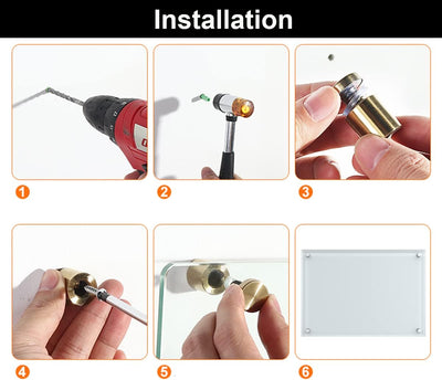 Qrity 40x Glas Abstandshalter Befestigungen Schilderhalter Abstandschrauben Werbung Schraube für Spi