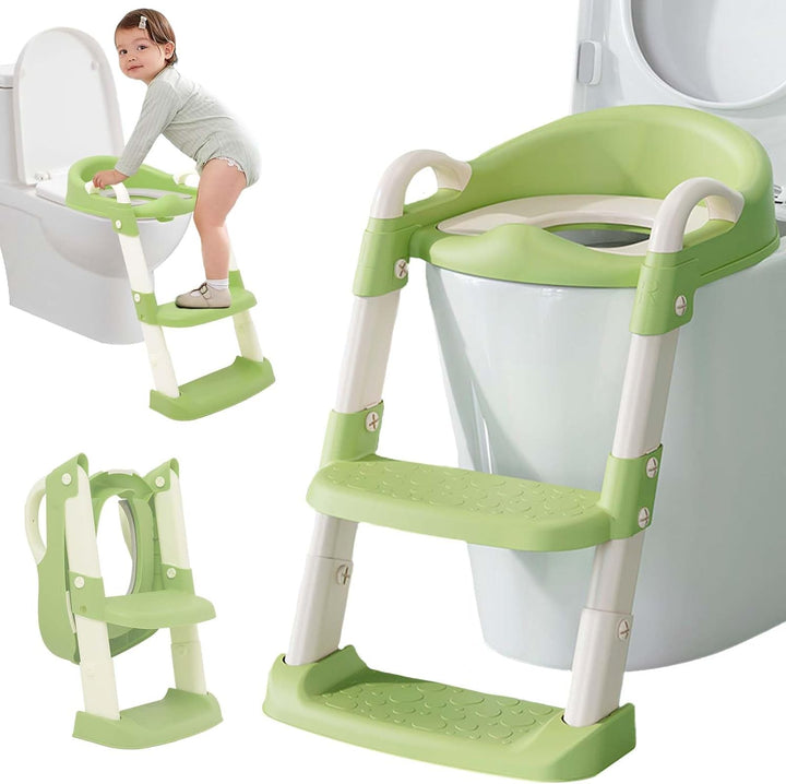 Töpfchen Toilettensitz Baby mit Treppe, Kinder WC Sitz Toilette Toilettentrainer Höhenverstellbar un