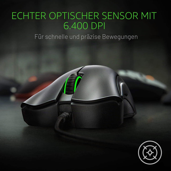 Razer DeathAdder Essential – 6.400 DPI Optical Sensor - 5 Hyperresponse Tasten - Gaming & Esports Ma