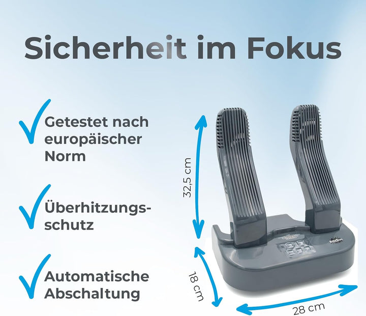 Schuhtrockner elektrisch - Antibakteriell mit [AKTIVSAUERSTOFF] zur Desinfektion Schuhwärmer Stiefel