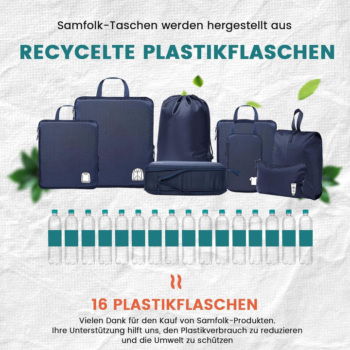Packing Cubes Compression 8 Stück Koffer Organizer,Wasserdicht PackwüRfel Packtaschen Kompression, T