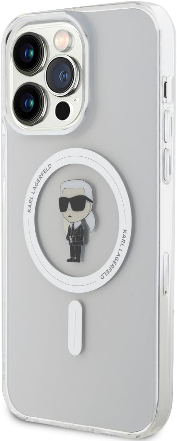 CG MOBILE Karl Lagerfeld Magfit IKonik Hülle für iPhone 15 Pro (Transparent)
