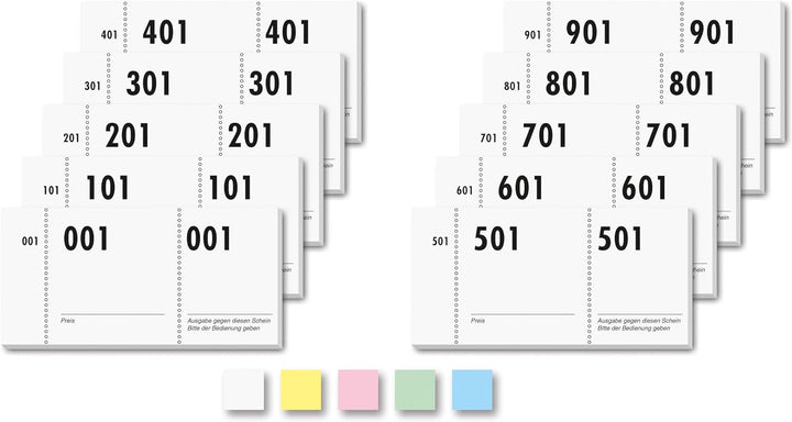 Sigel GN110 Nummernblock, 1000 Bons (nummeriert 1-1000, 10,5x5 cm, Farbauswahl nicht möglich) & 7615