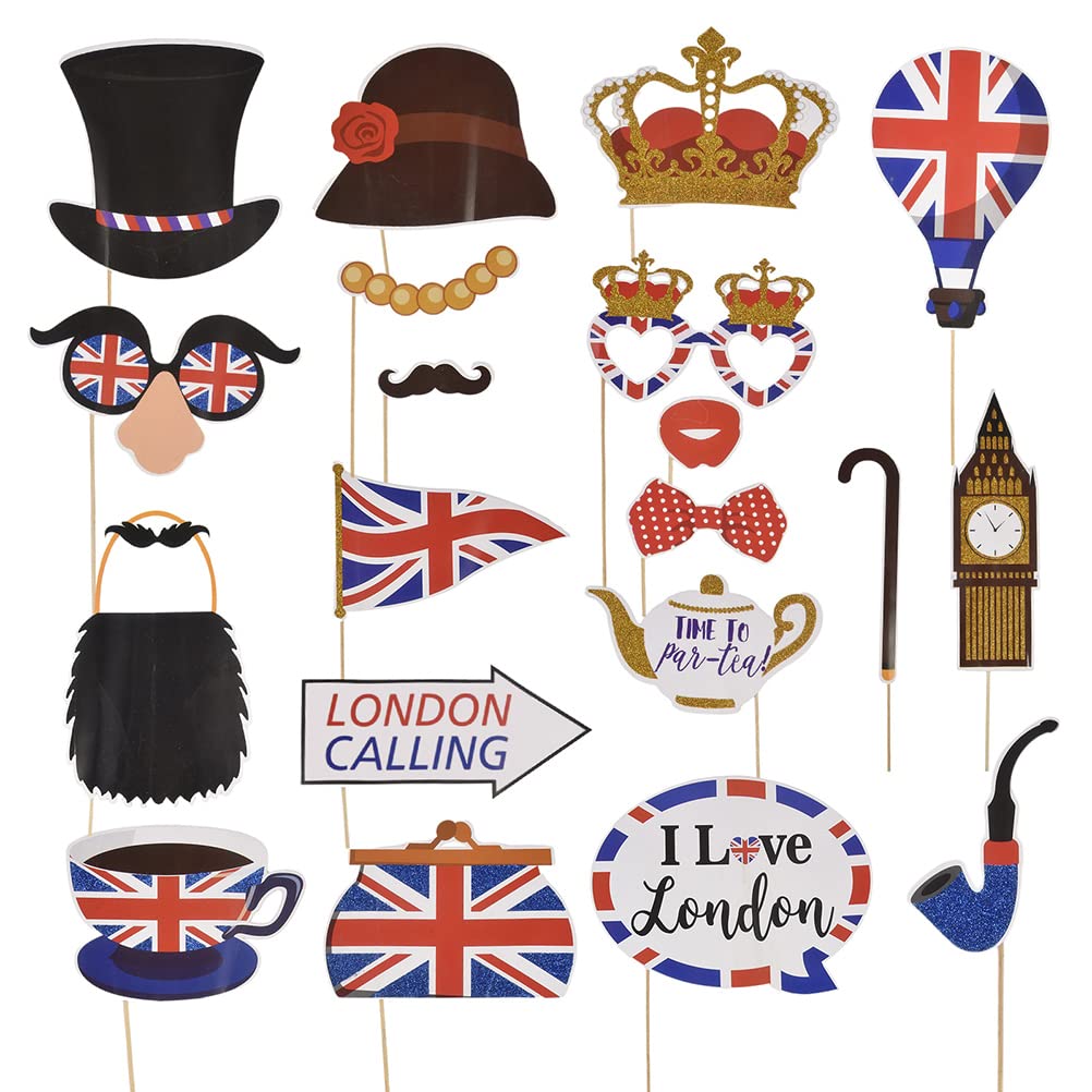 British Accessories Props – Partyzubehör britische Flagge England Selfie Foto Requisiten British Nat